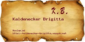 Kaldenecker Brigitta névjegykártya